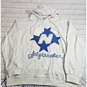 New AELFRIC EDEN Stellaris Embroidered Oversized Hoodie Grey/Blue Medium